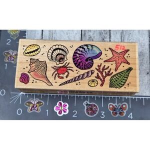 Embossing Arts Sea Treasures Border 902F 1999 Rubber Stamp Wood #0100